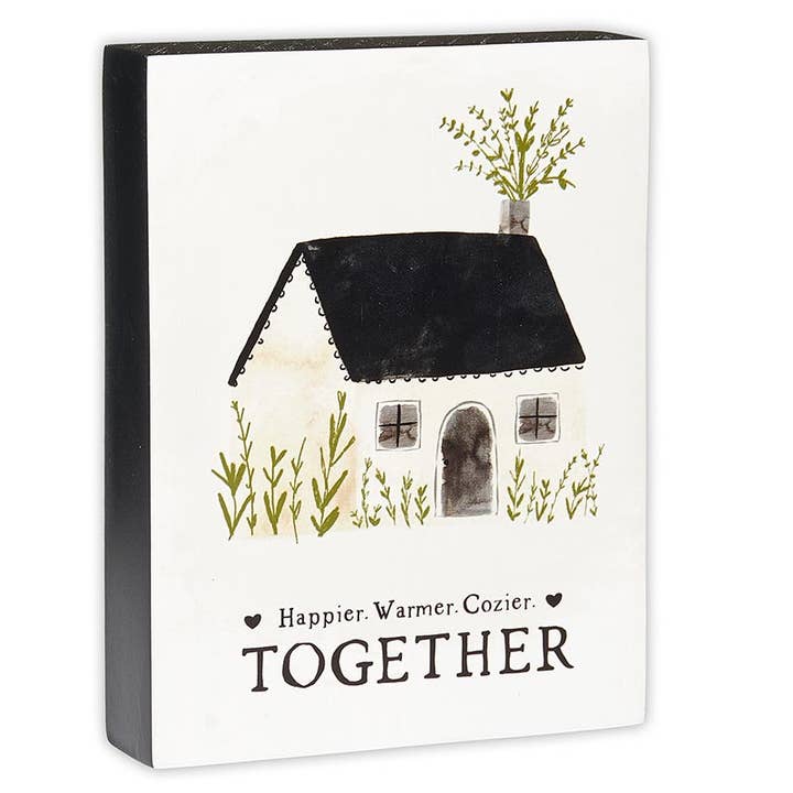 Faithworks by Creative Brands - Wholesale Sign - Chunky Block - Happier, Cozier2