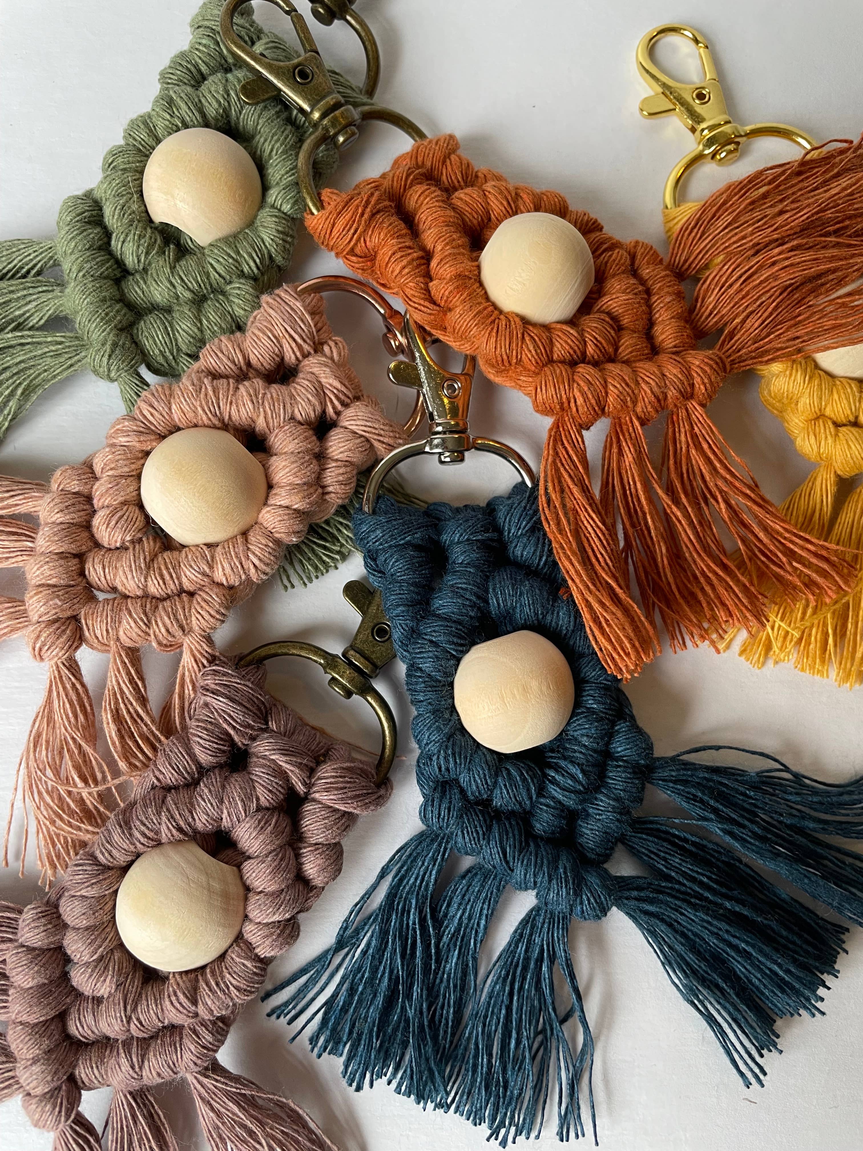 keychain tassels red - organic cotton - handmade in Nepal - bag hanger  Online Wholesale