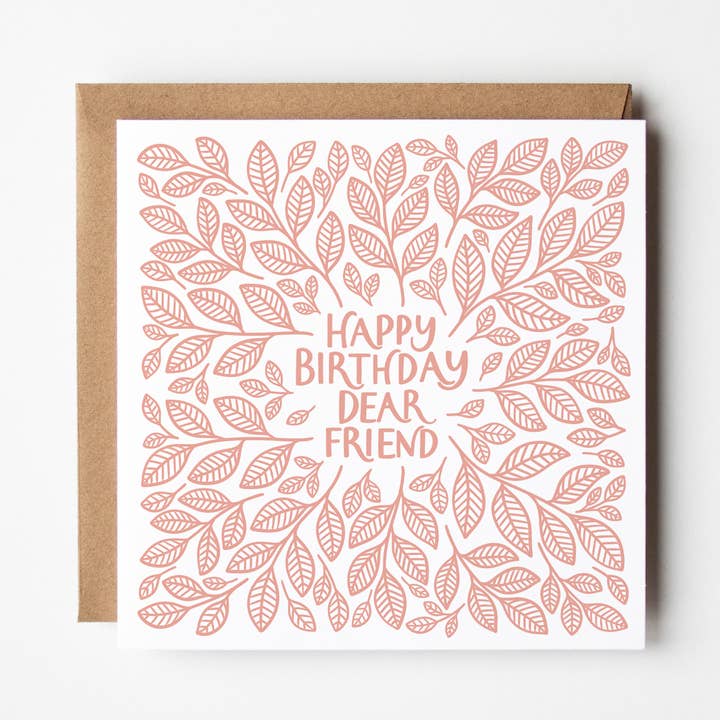 Carte de vœux | Joyeux anniversaire cher ami | Sérigraphié pour la vente par Once upon a Dandelion