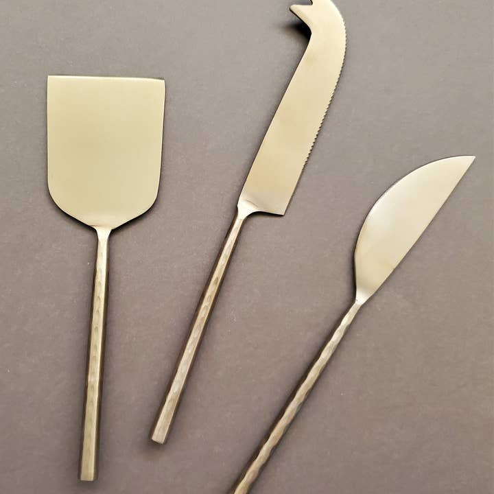 Gibb & Daan - Wholesale Cheese Spreader - Minimalist Cheese Knife Set - Gold, Copper and Matte Black
