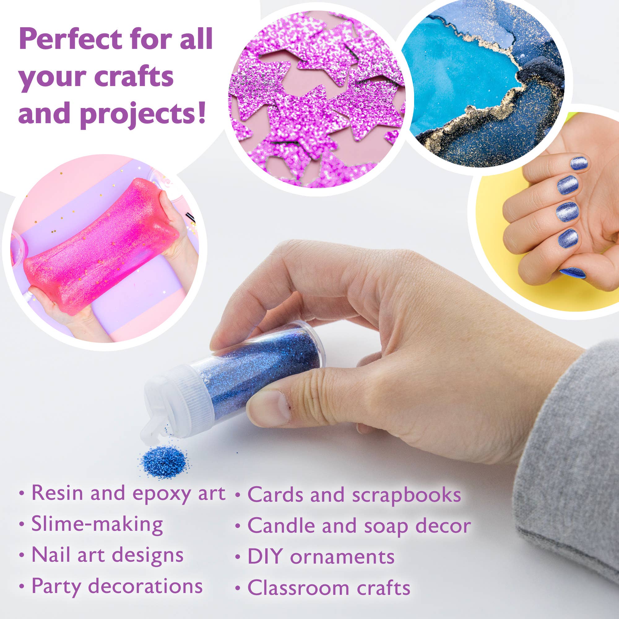 BAZIC Products - Wholesale Glitter - Glitter Shaker 7g (6/PVC Box) Primary Color2