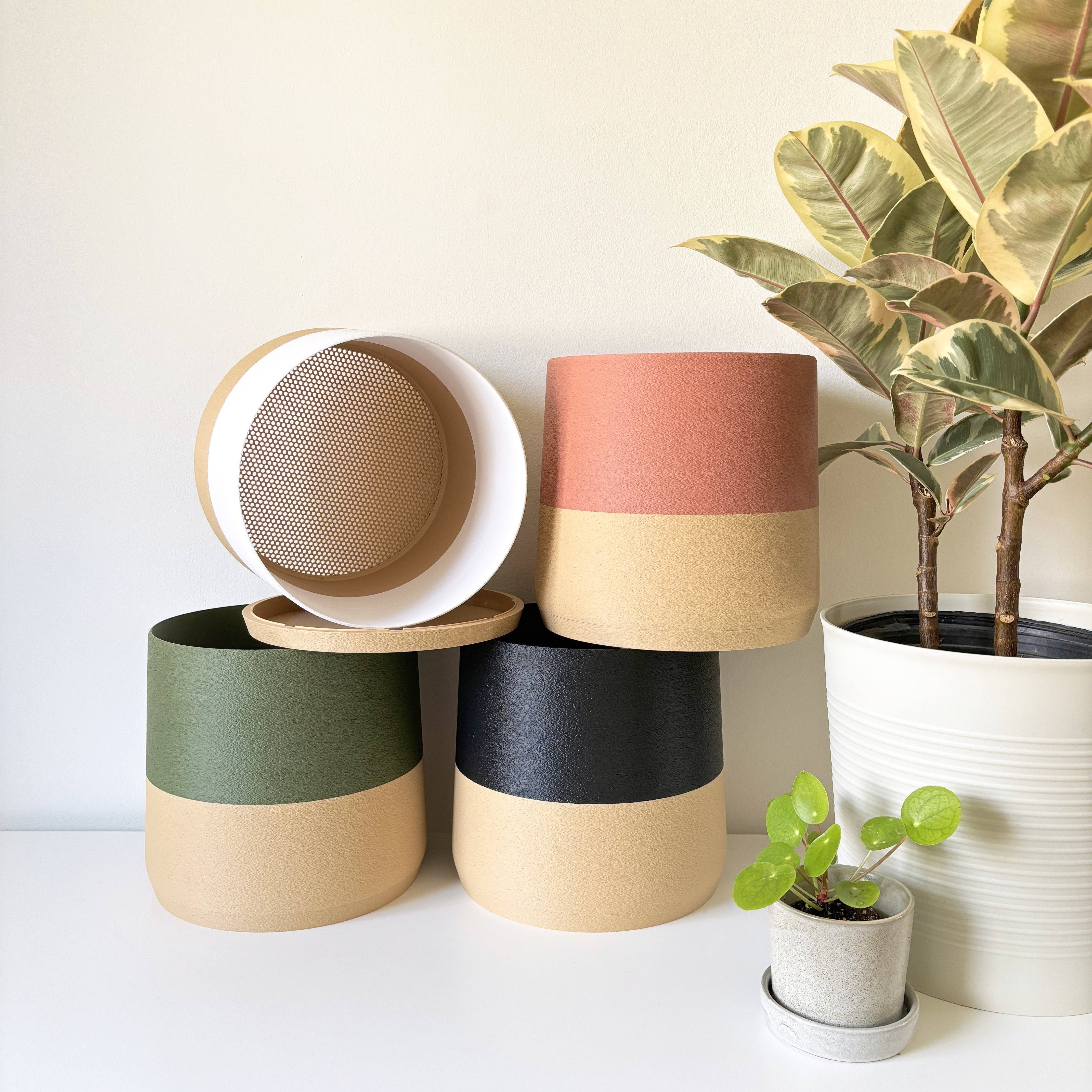 Sonnihaus – wholesale Kruka – KYOTO Blomkruka med inbyggd bricka och dränering, 3D-printad minimalistisk design17