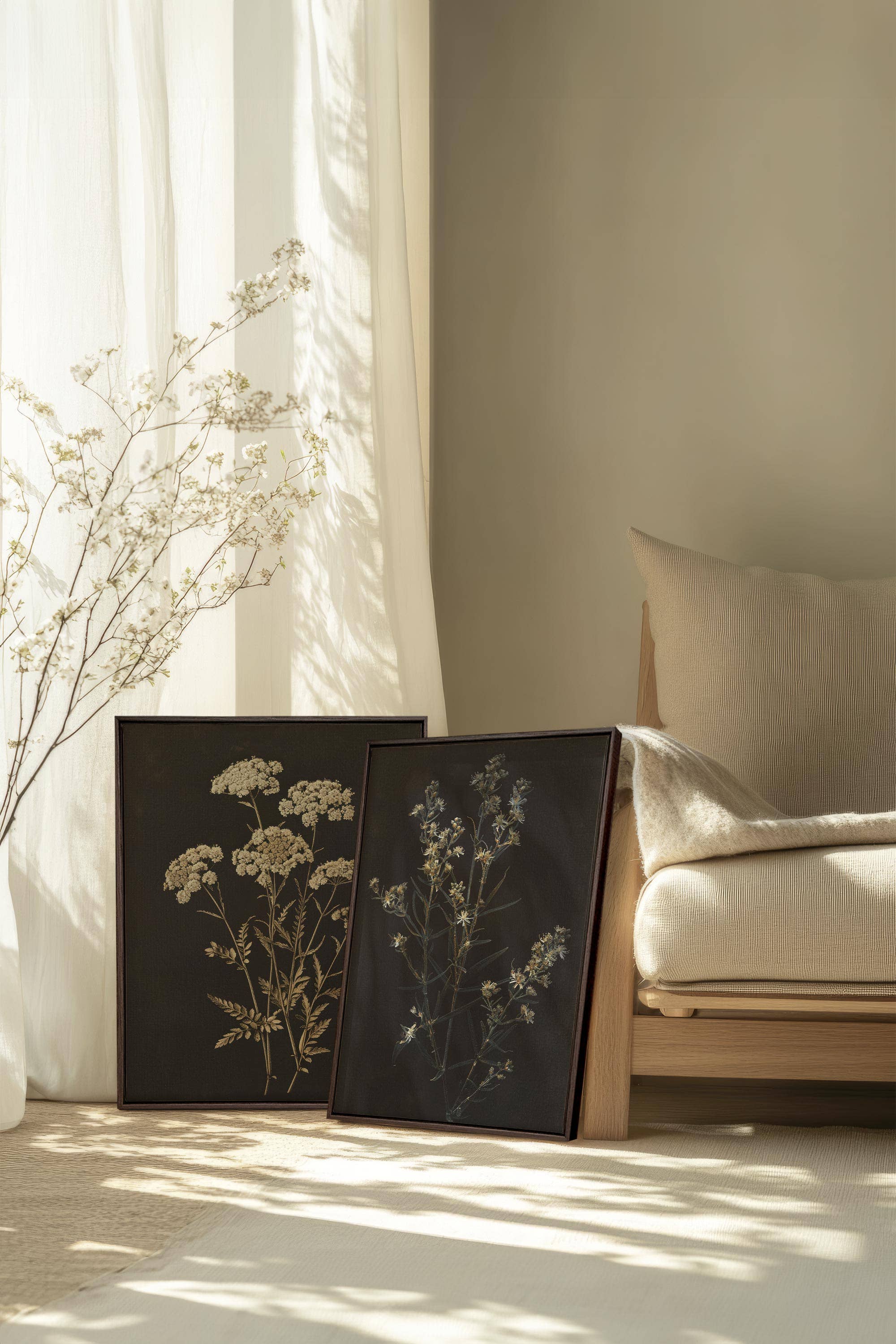 Oleka Canvas - Vente Set d'éléments de galerie photo - DUO FLEURS PRÉCIEUSES, oeuvre sur toile imprimée5