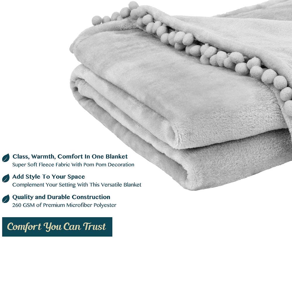 Pavilia – wholesale Prydnadsfilt – Filt med pompom-fransar54