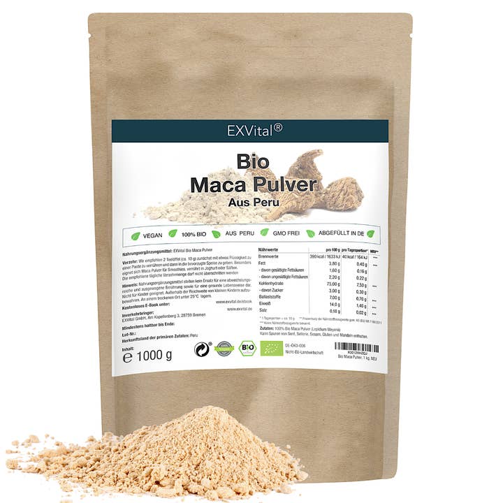 EXVital BIO Maca Powder from Peru 1 kg for wholesale by EXVital