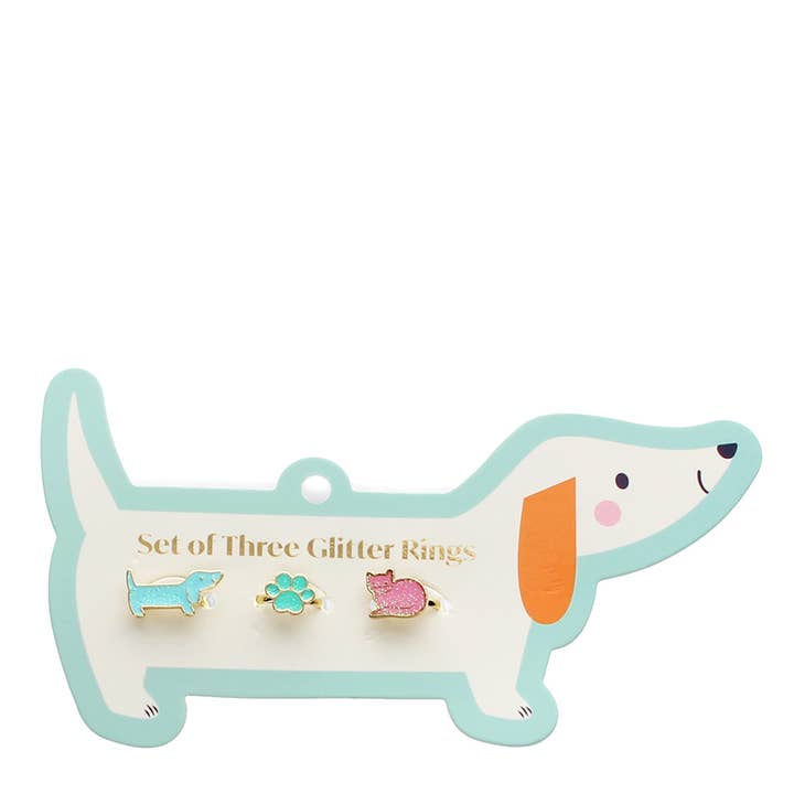 Glitter rings (set of 3) - Dog & cat for wholesale by Rex B2B - Europe