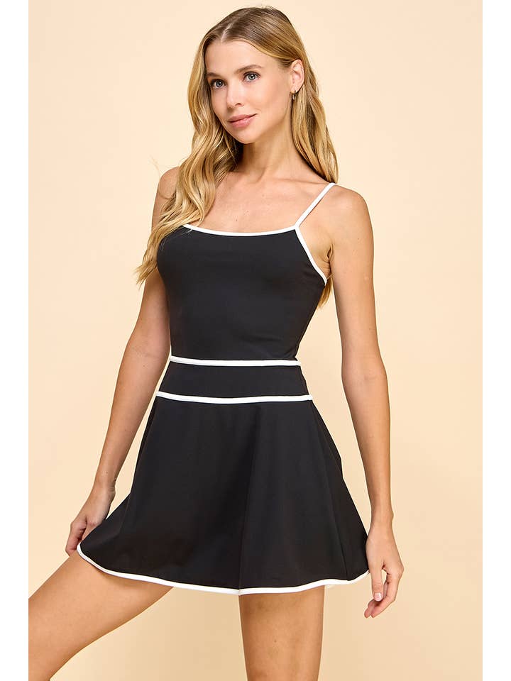 Black CD04993-Motion Inner Shorts Athletic Tank Dress for wholesale on Faire