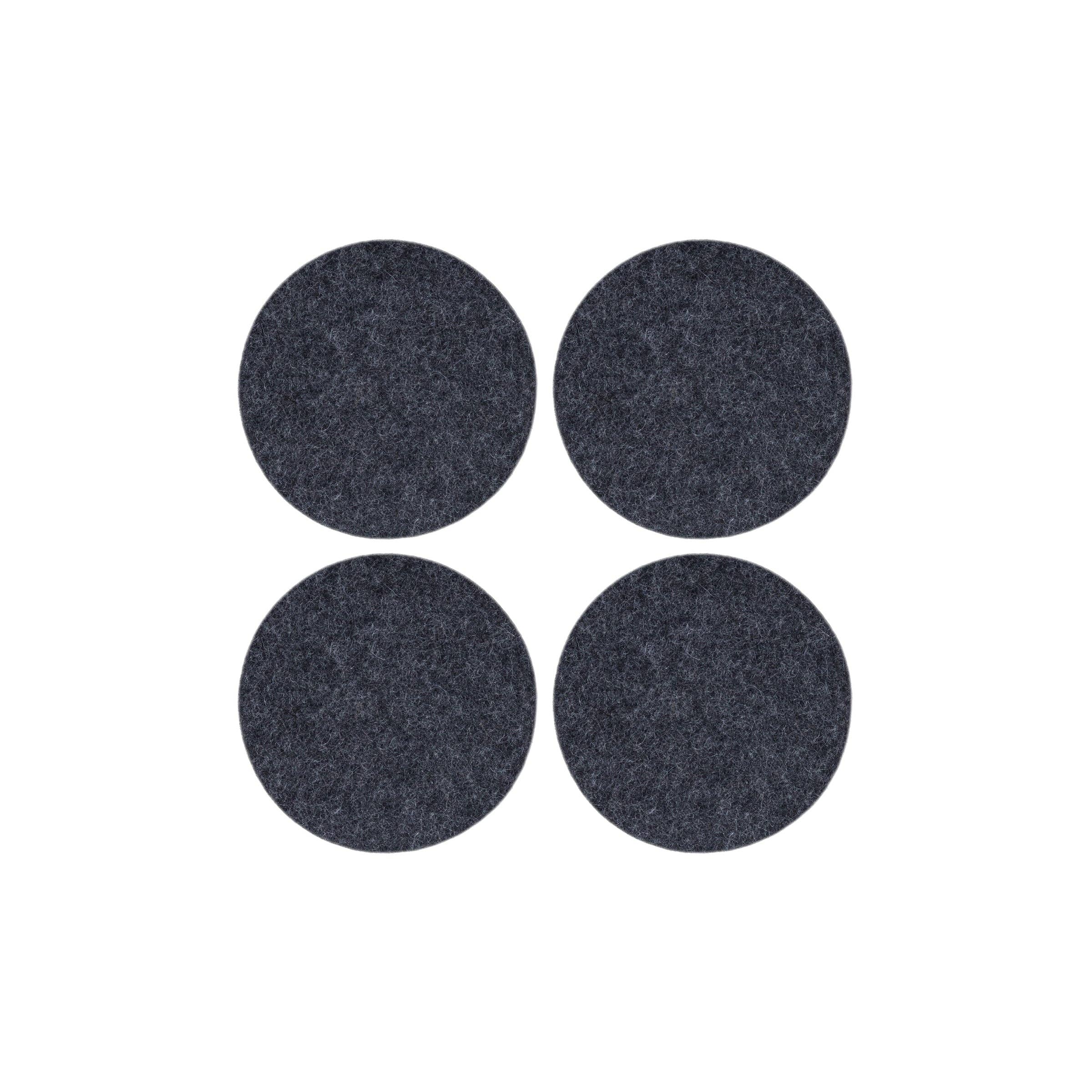 Bierfilzl Merino Wool Felt Round Coaster 4 Pack Charcoal for wholesale on Faire