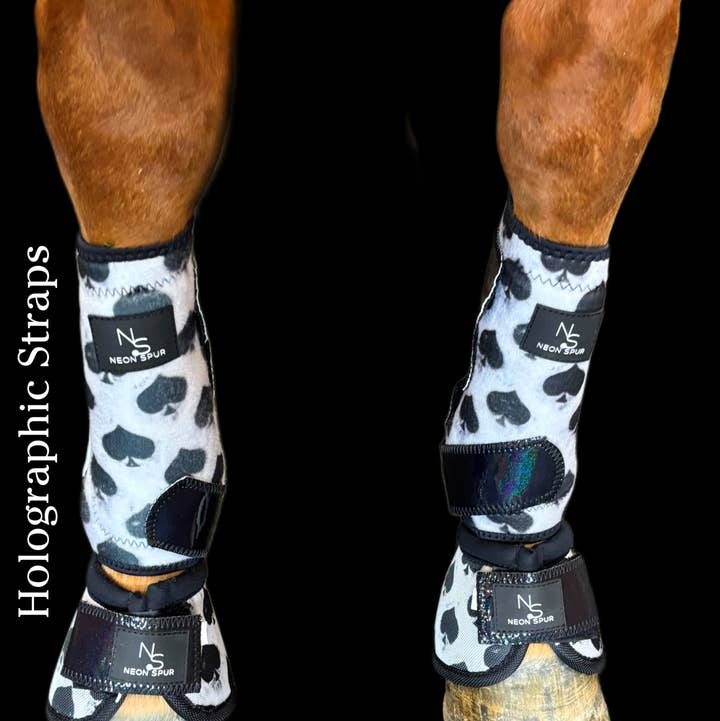 Neon Spur LLC - Wholesale Horseback Riding Gear - Smokin Spades Splint Boots - 2 pack0