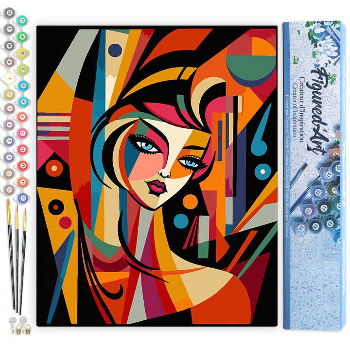 Paint by numbers Picasso Style Abstract Woman - Rolled canvas for wholesale by Figured'Art (UK)