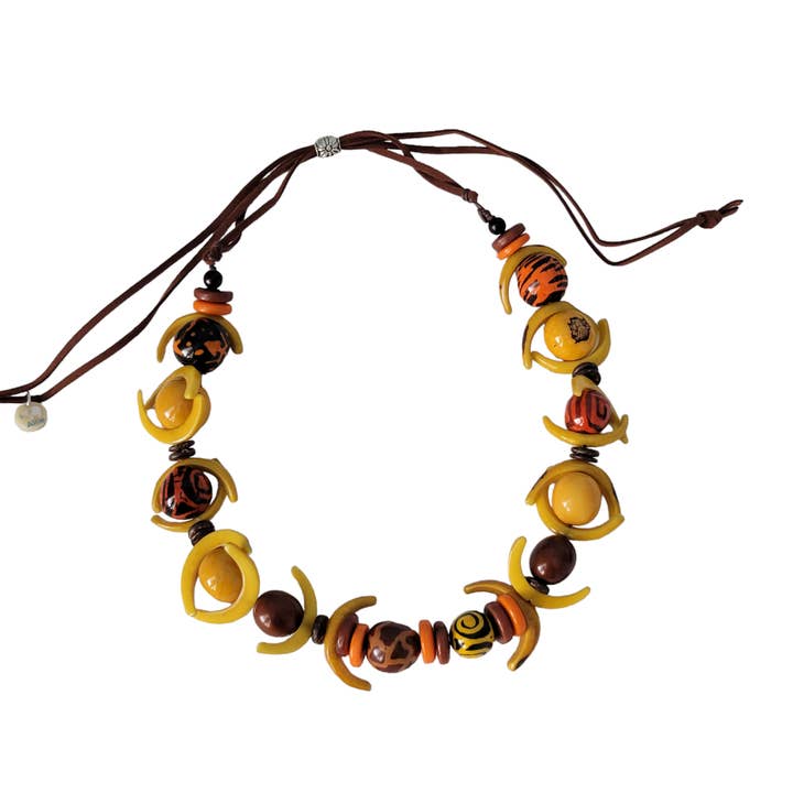 Cougar Land gelbe Tribal-Perlenkette für den Großhandel von Organic jewelry by Allie