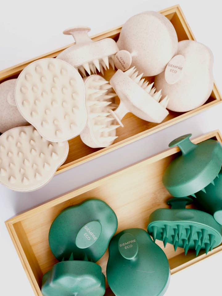 Scalp Massager - Wheat Straw + Silicone for wholesale by Siempre Eco