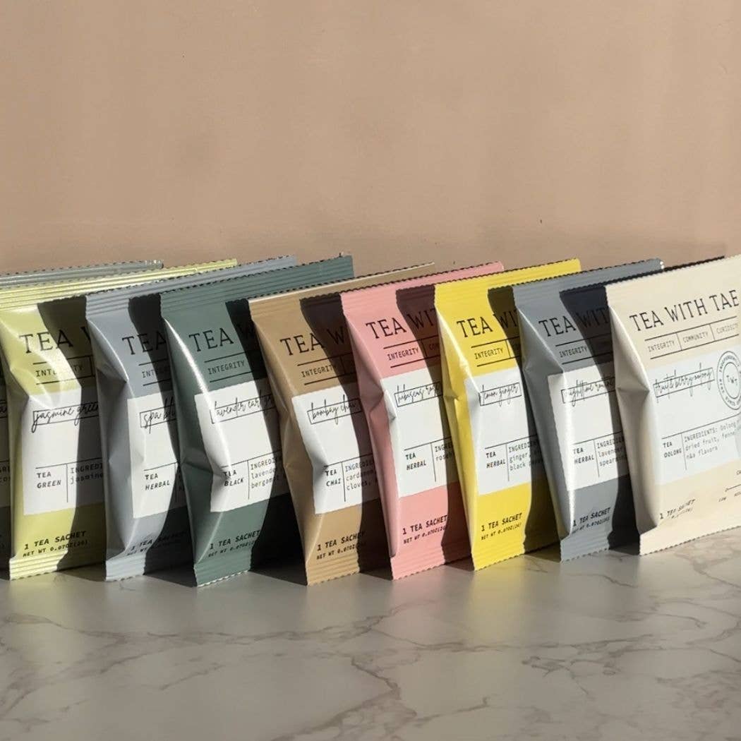 Tea with Tae – wholesale Tepåsar – Citron- och ingefärsörtte - Individuellt förpackad tepåse3