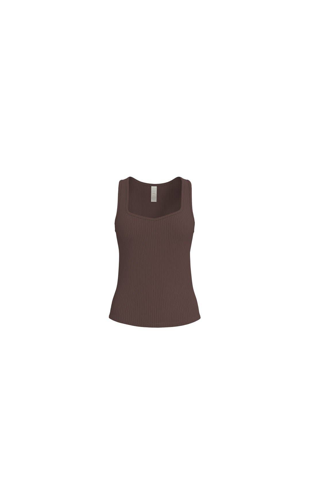 Vitality - Wholesale Tank Top - Women's - Vitality Float Rib V Tank - Cocoa1