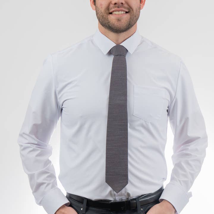 Bombora Ties - Wholesale Necktie - Men's - Solid Solids (gray)1