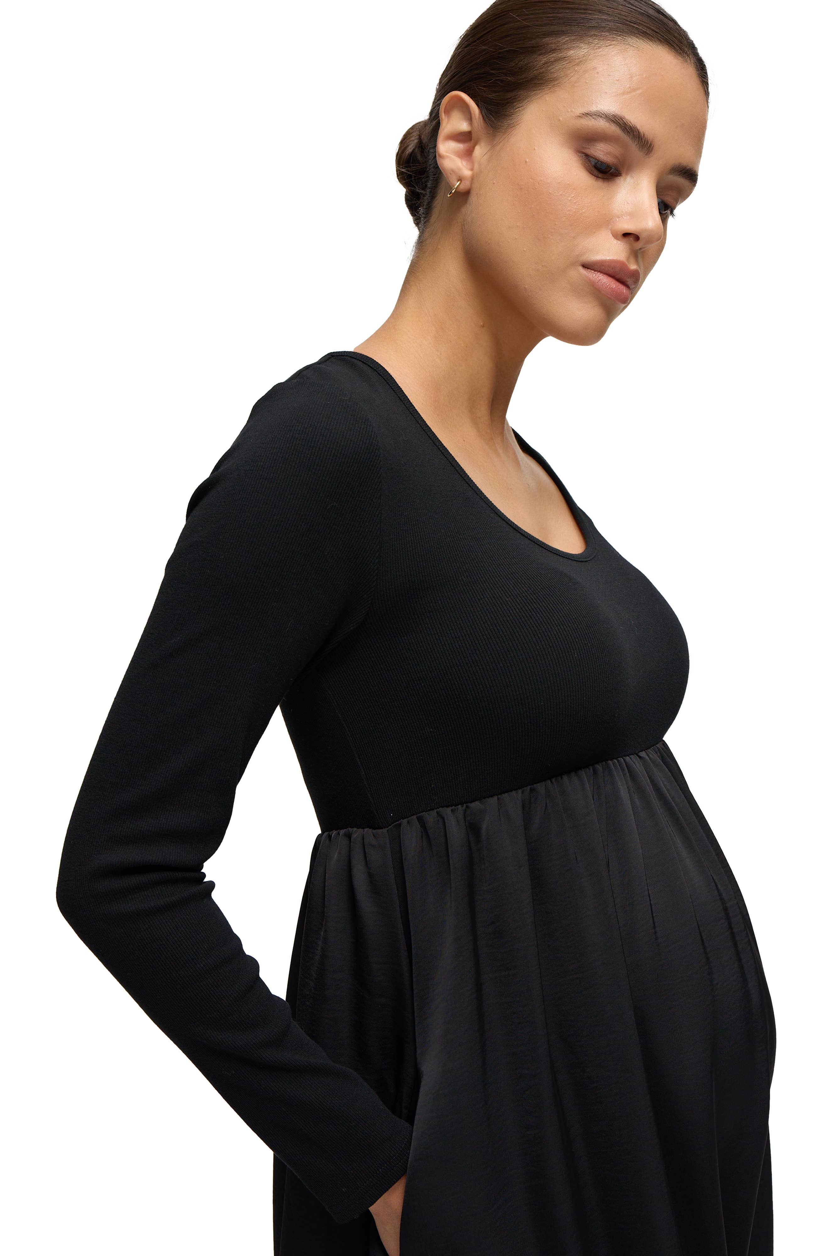 Ingrid & Isabel - Wholesale Dress - Maternity - The Double Take Mixed Media Midi Dress4