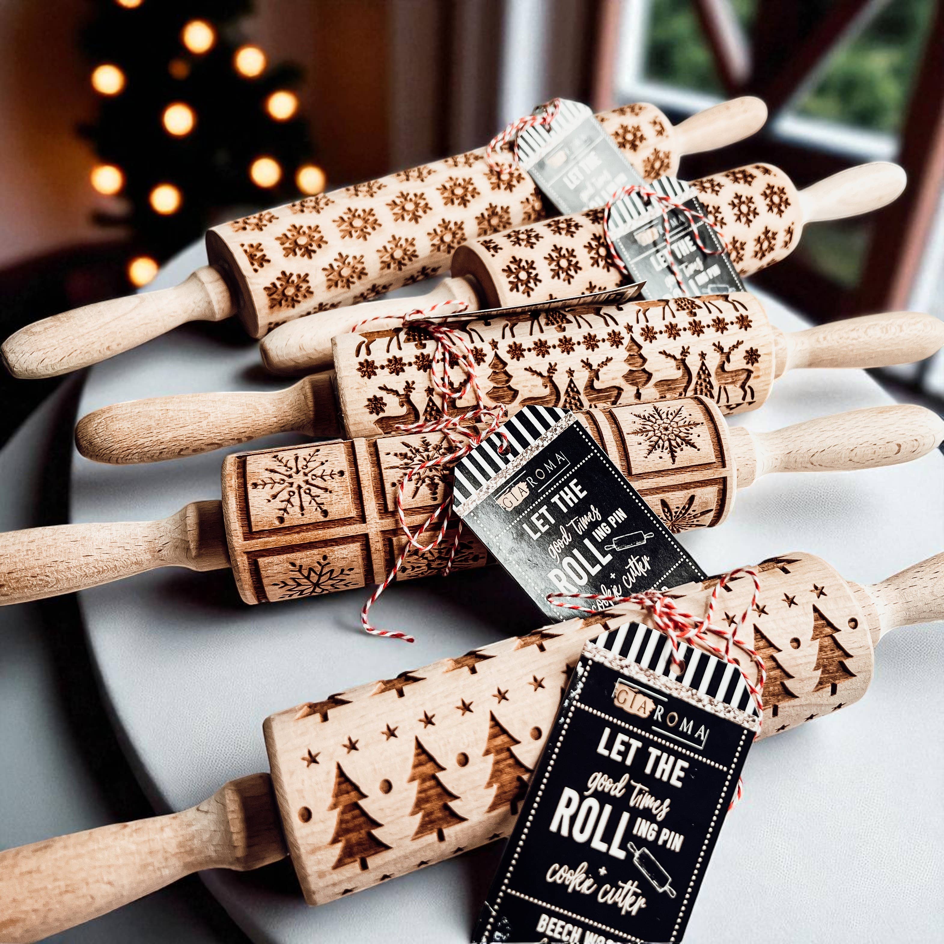 Gia Roma - Wholesale Rolling Pin - Christmas Cookie Cutter Baking Gift Set Wooden Rolling Pins 29