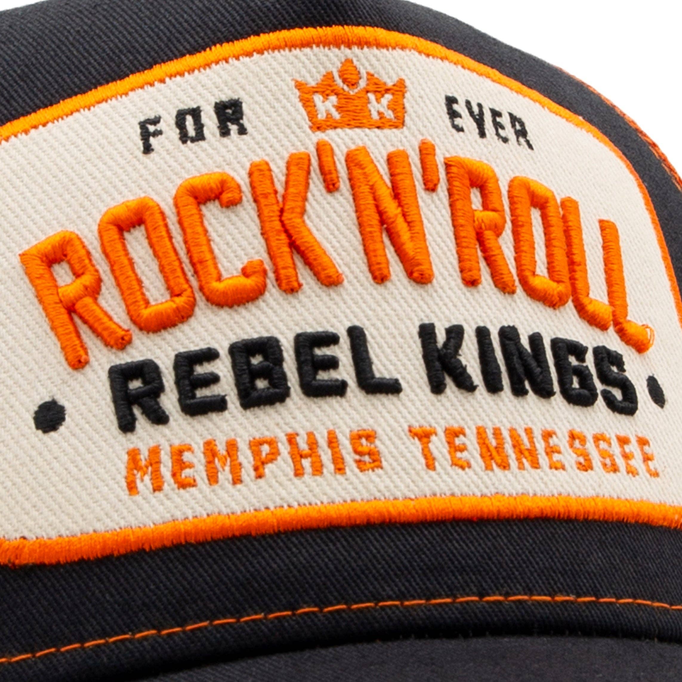 black Forever Rock'n'Roll Trucker Cap for wholesale on Faire4
