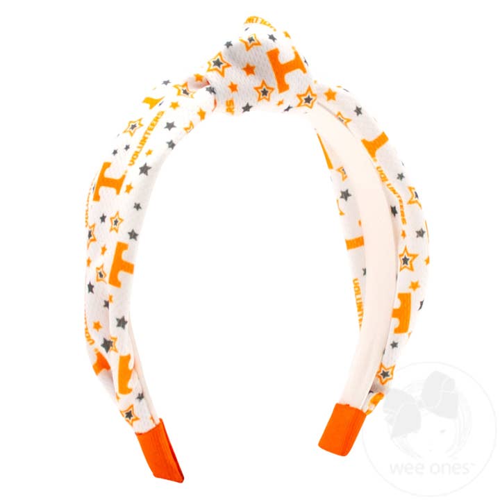 Tennessee Logo Ripple-Textured Knot Wrap Headband for wholesale by CollegeHairBows.com