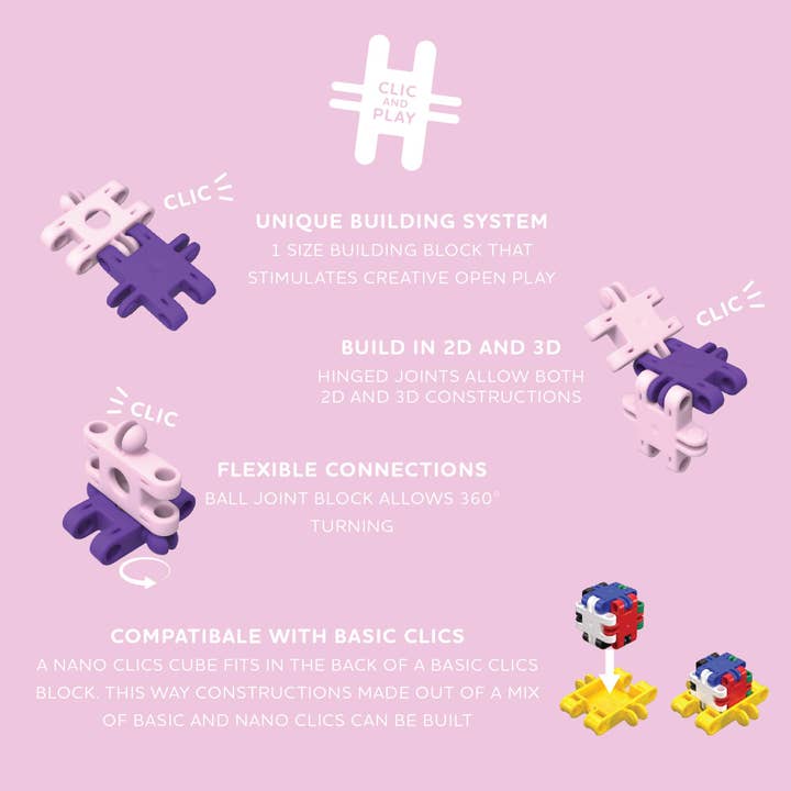 MukikiM Toys & Games - Wholesale Building Set - Kids - Nano Clics - Fantasy 250pc Oink Oink12