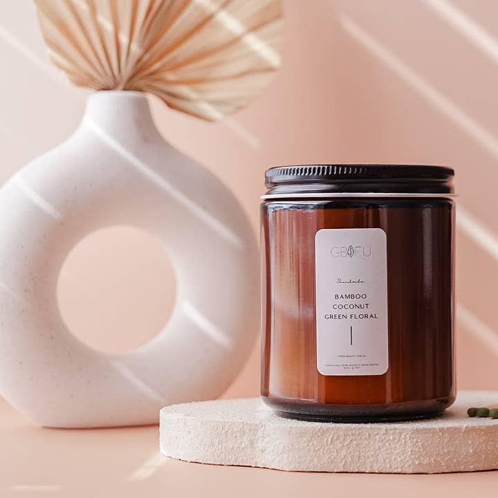 Bamboe+kokos kaars voor wholesale door Green Beauty For Us