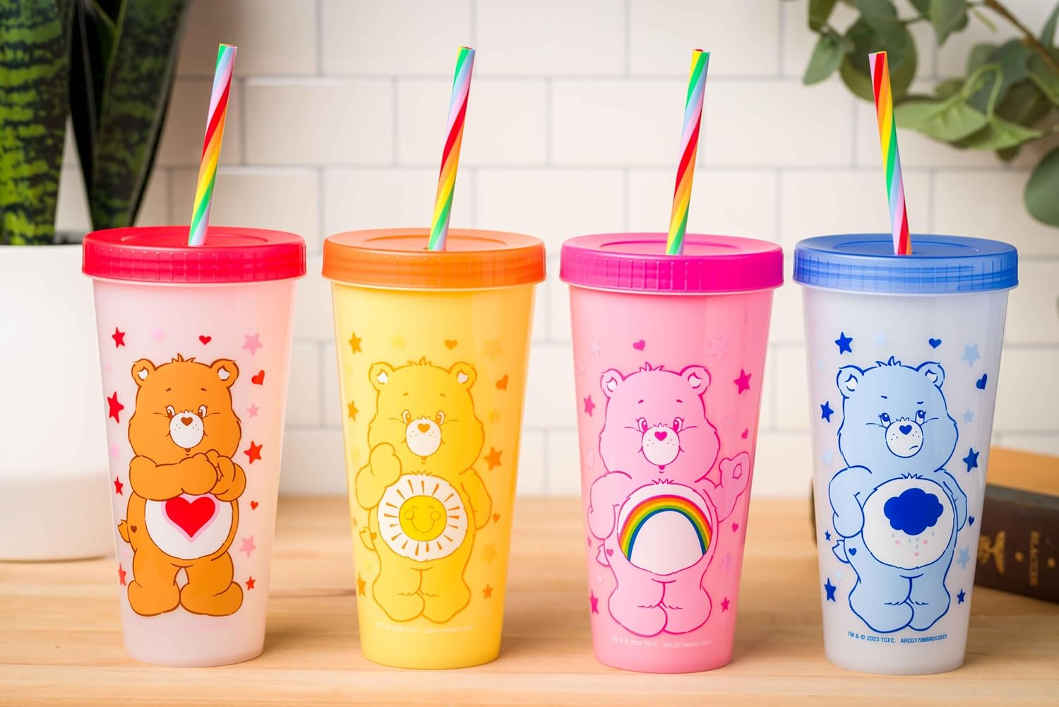 AJ TOYS & GAMES - Wholesale Drinking Glass/Cup - Kids & Baby - Care Bears 4 Pack Plastic Color Changing Tumblers 24 oz9