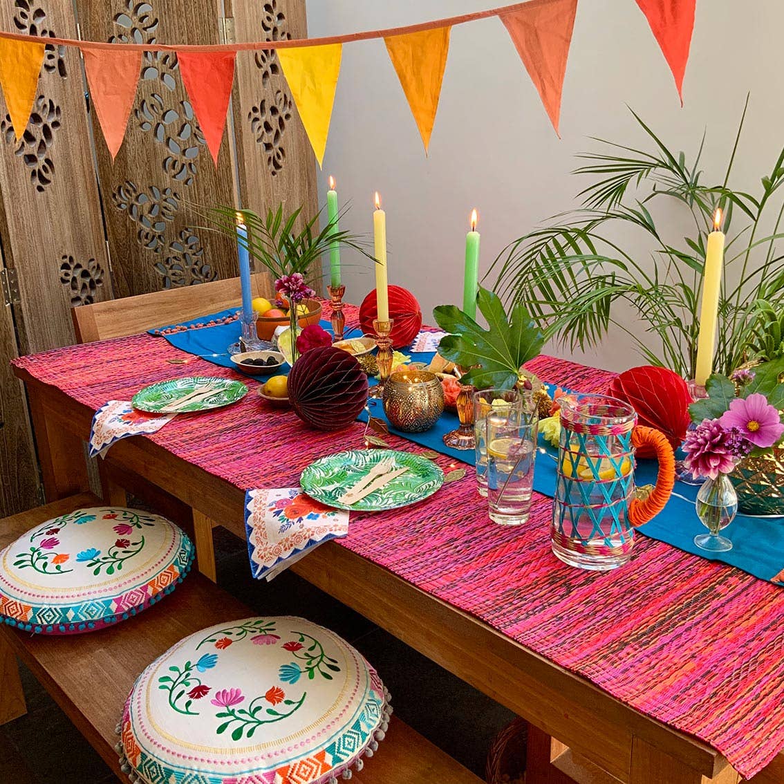 Talking Tables USA - Wholesale Tapered Candle/Candlestick - Green & Blue Dinner Candles - Display | Everyday Decor |1