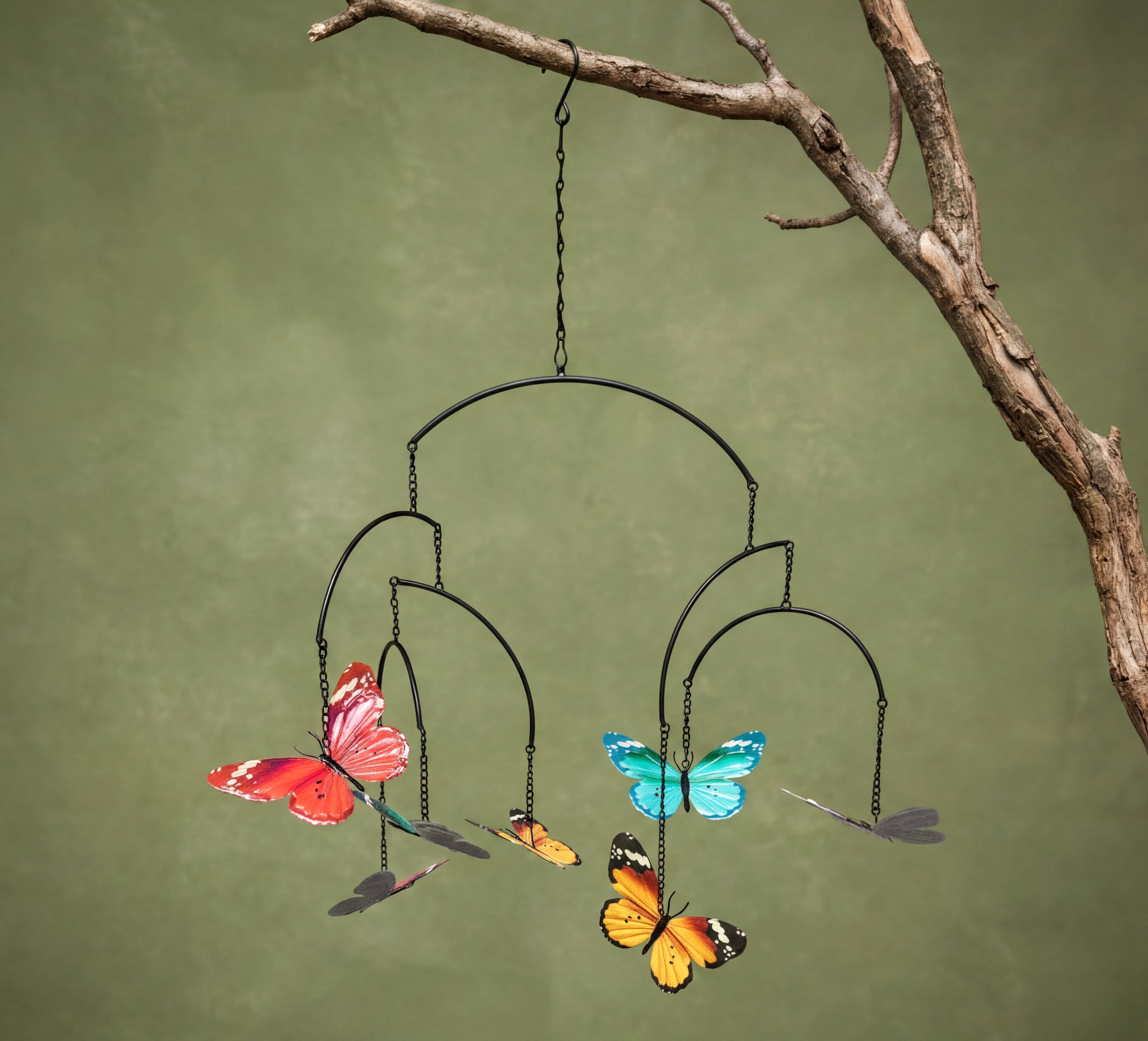 Continental Art Center - Wholesale Outdoor Ornament/Decor - Multi-tiered Metal Hanging Butterfly Sun Catcher1