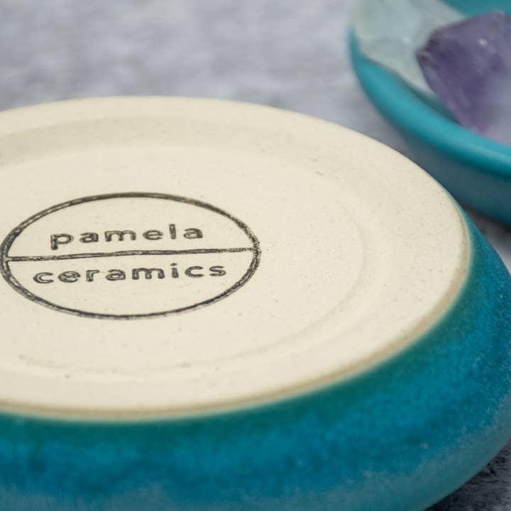 Pamela Ceramics - Wholesale Incense Holder - Incense Holder in Turquoise Crystal Glaze5