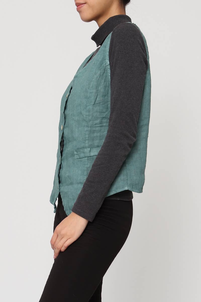 LÉA & LUC - Wholesale Button Down Shirt - Women's - Sleeveless shirt in 100% Linen REF. 514613