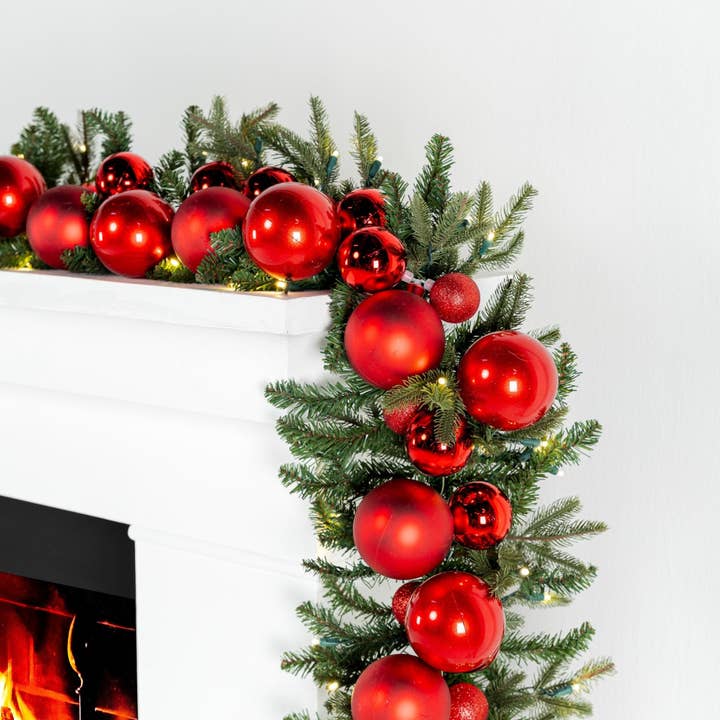 Pre Lit Olympia Christmas Garland with 100 Warm White LED Lights for wholesale by Joy By