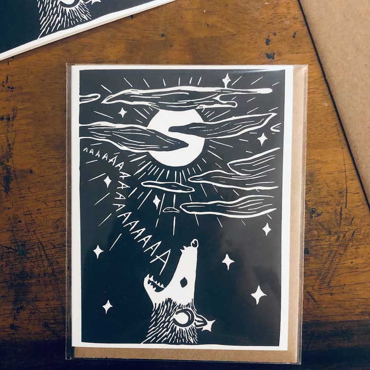 Critter Butts - Wholesale Gewone wenskaart - Possum Screaming At The Moon - 100% gerecyclede wenskaart5