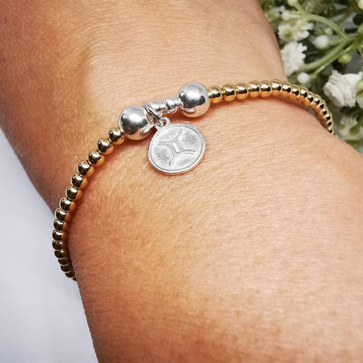 Bracciale in oro con perline Taurus Zodiac per la vendita all'ingrosso da parte di Sophellie Jewellery