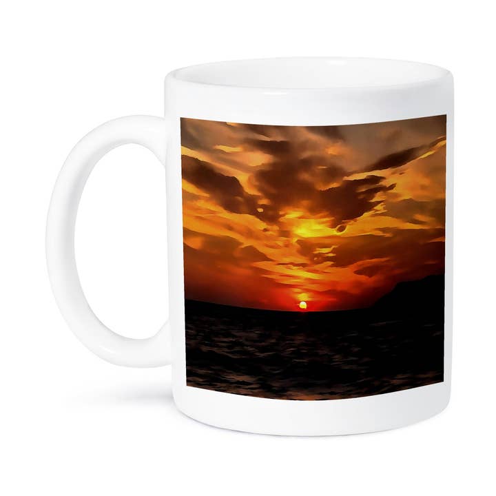 3dRose - Wholesale Coffee Mug - 3dRose, Burned Horizons Sunset Over The Aegean Painting, Mug8