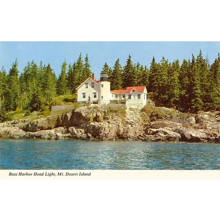 Cartolina ME-205 Faro di Bass Harbor Head, Isola di Mt. Desert per la vendita all'ingrosso da parte di Found Image Press