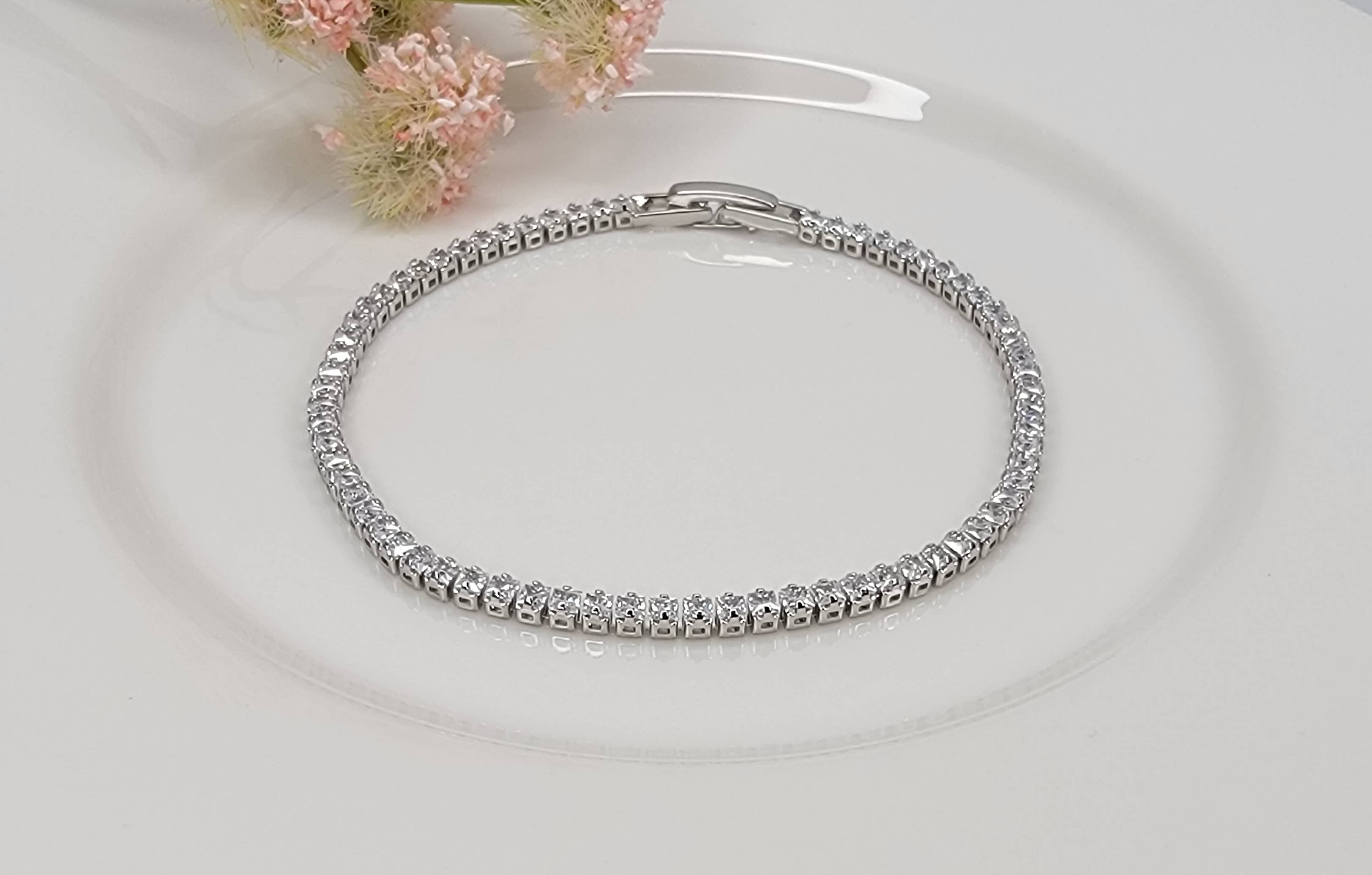 BETTYOH INC – wholesale Länkar och kedjearmband – CZ. FYRKANTIGT STENKEDJEARMBAND.1