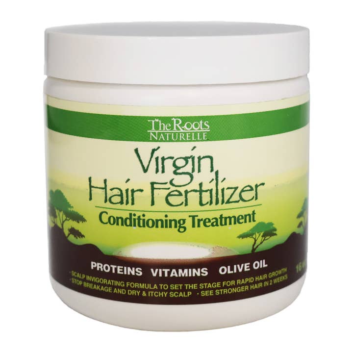 The Roots Naturelle Virgin Hair Fertilizer CONT. Verwennerij. 16 oz voor wholesale door KT Supply