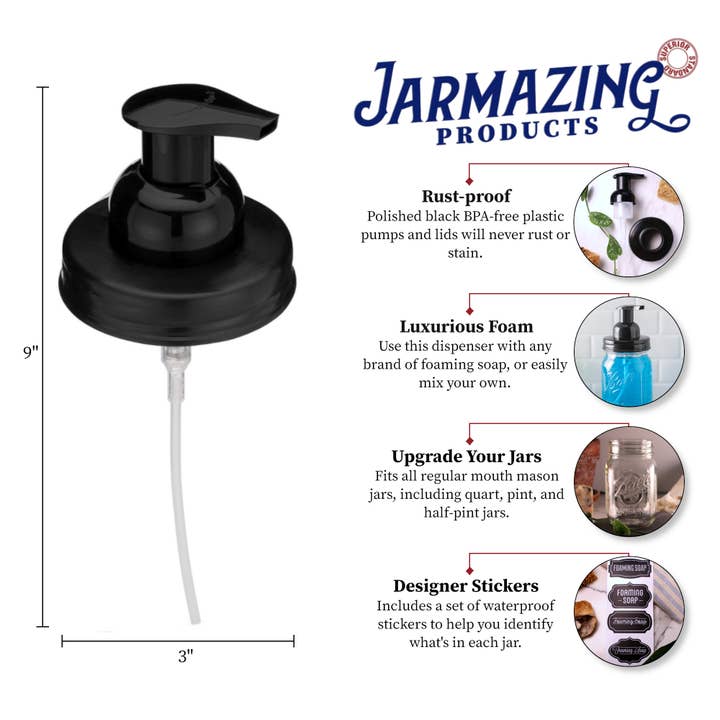 Jarmazing Products - Wholesale Soap Dispenser - Mason Jar Foaming Soap Dispenser Lids5
