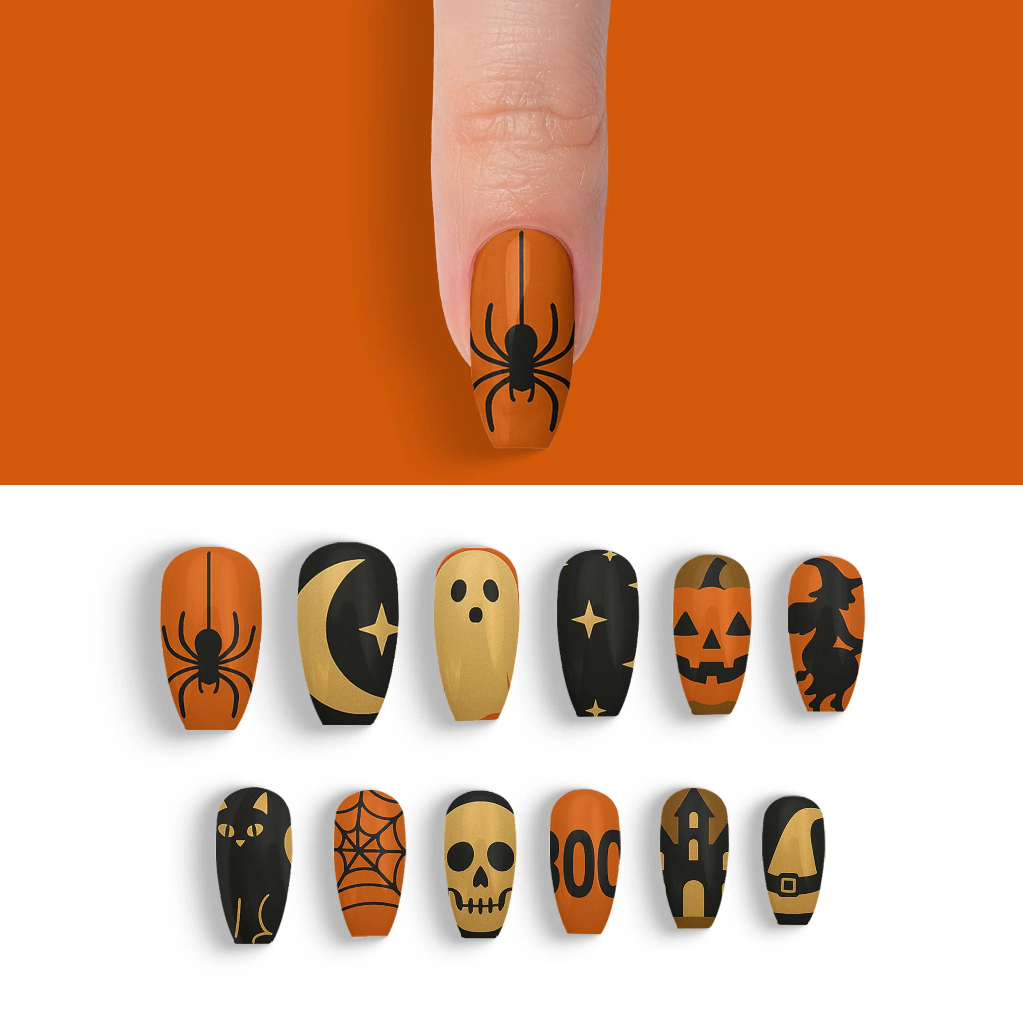 FYNE BODY - Wholesale Press-on/fake nails - Ghoul's Gold Glamour Halloween Press-On Nails36