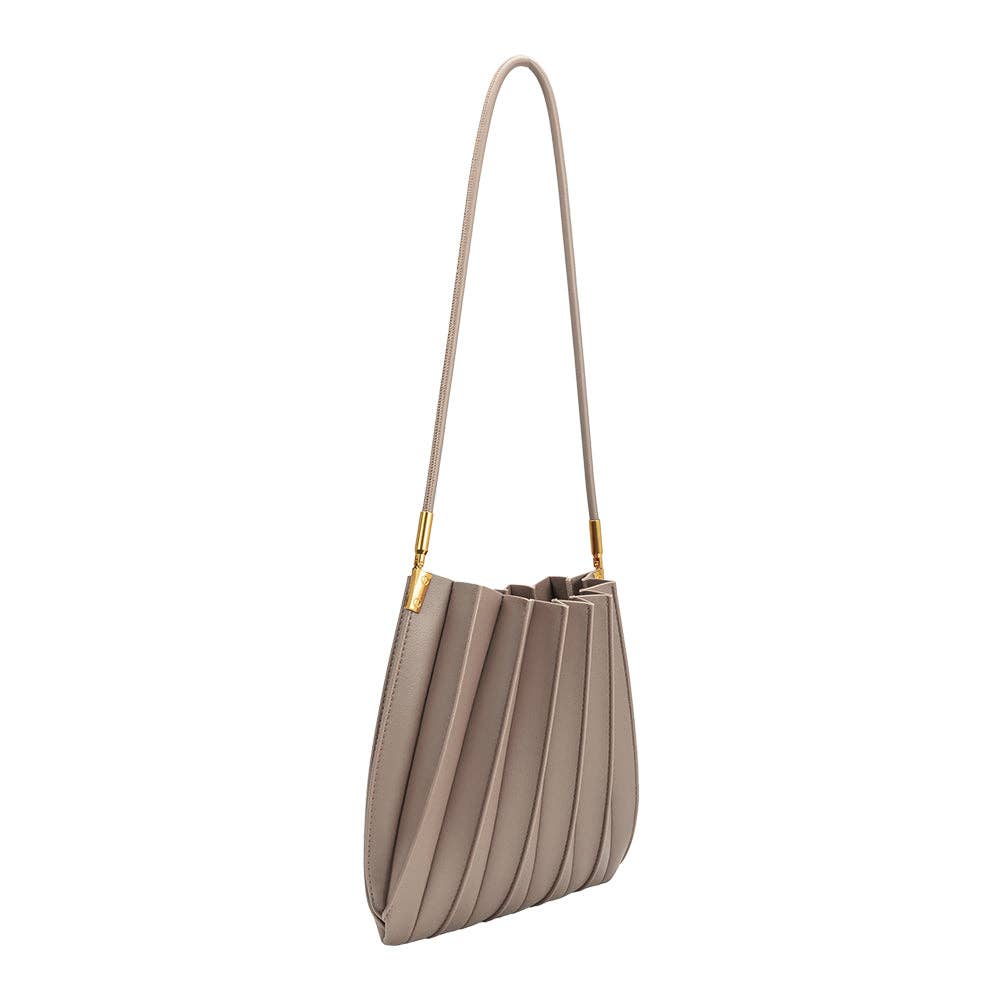 Melie Bianco - Venta al por mayor Bolso con correa - Mujer - Bolso de Hombro Vegano con Pliegues Carrie Mushroom1
