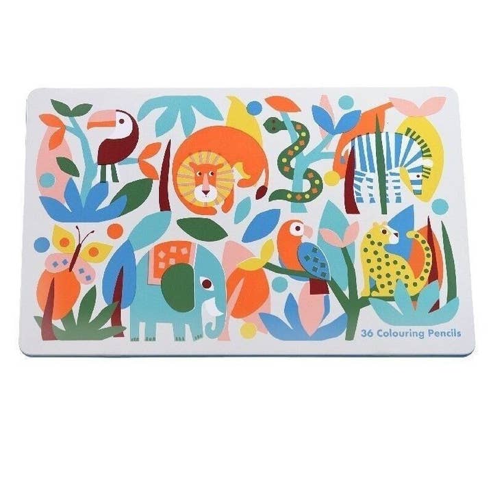 Rex B2B - UK – wholesale Coloured pencil – 36 Colouring Pencils in a Tin - Wild Wonders1