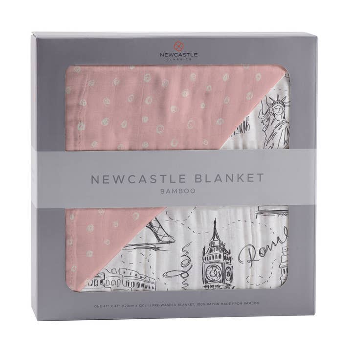 Pearl Polka Dot and London, Paris, New York Newcastle Blanket for wholesale by Newcastle Classics