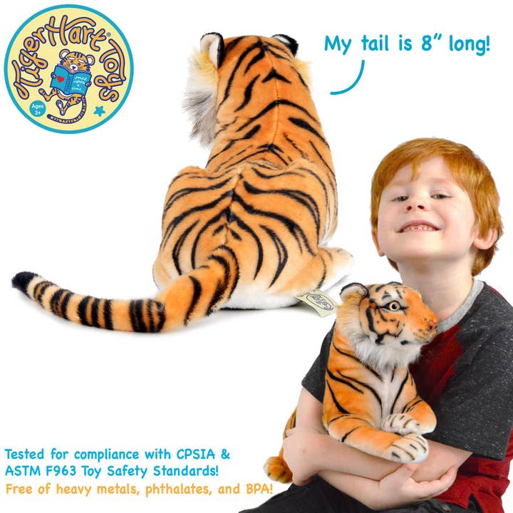 VIAHART Toy Co. - Wholesale Stuffed/Plush Toy - Kids & Baby - Arrow The Tiger - Squeeze Me! | 17 Inch Stuffed Animal Plush4
