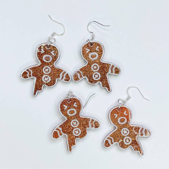 Broken Gingerbread Earrings for wholesale by Trixie Crafts GB