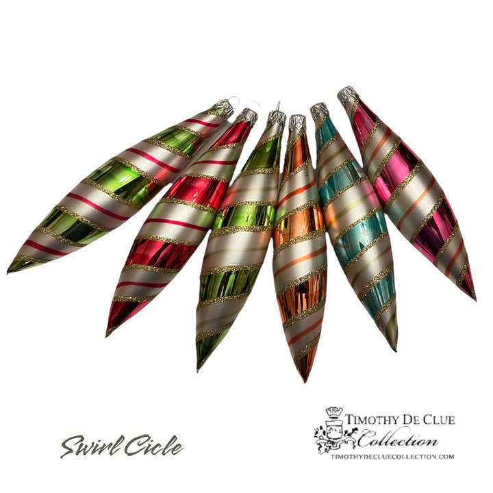 Swirl Cicles set of 6 - De Clue Exclusive Christmas Collection for wholesale by Timothy De Clue Collection