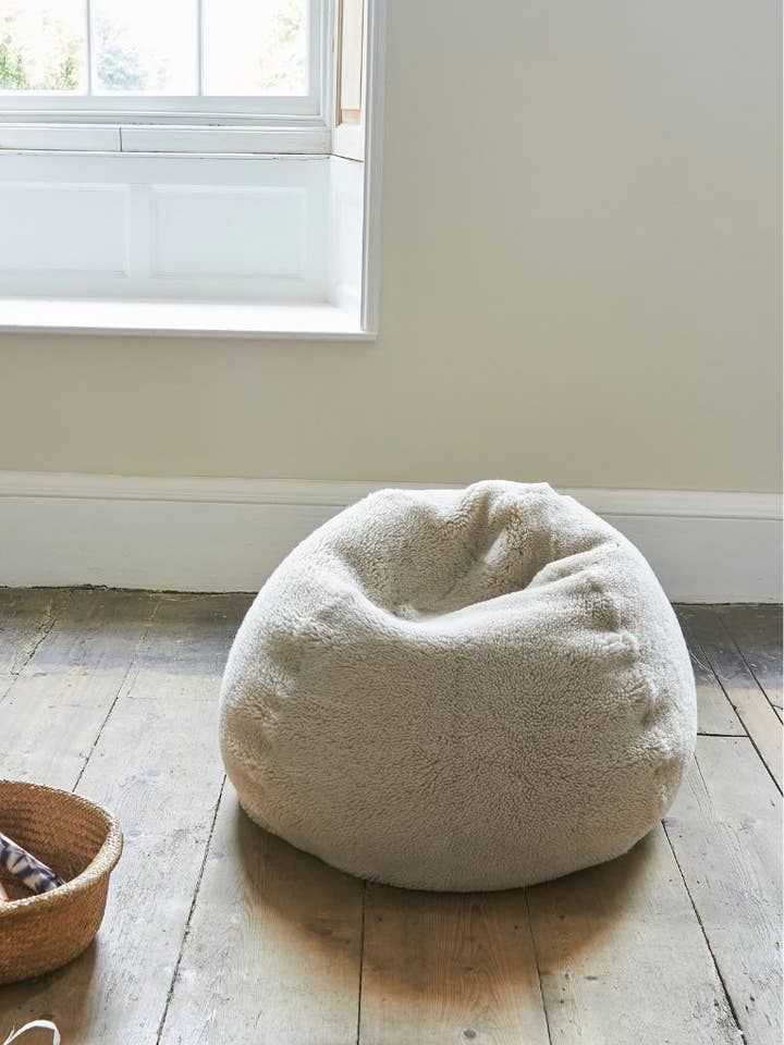Sheepskin Beanbag Swedish Moonlight Cream | Small by Owen Barry for wholesale by Owen Barry Ltd