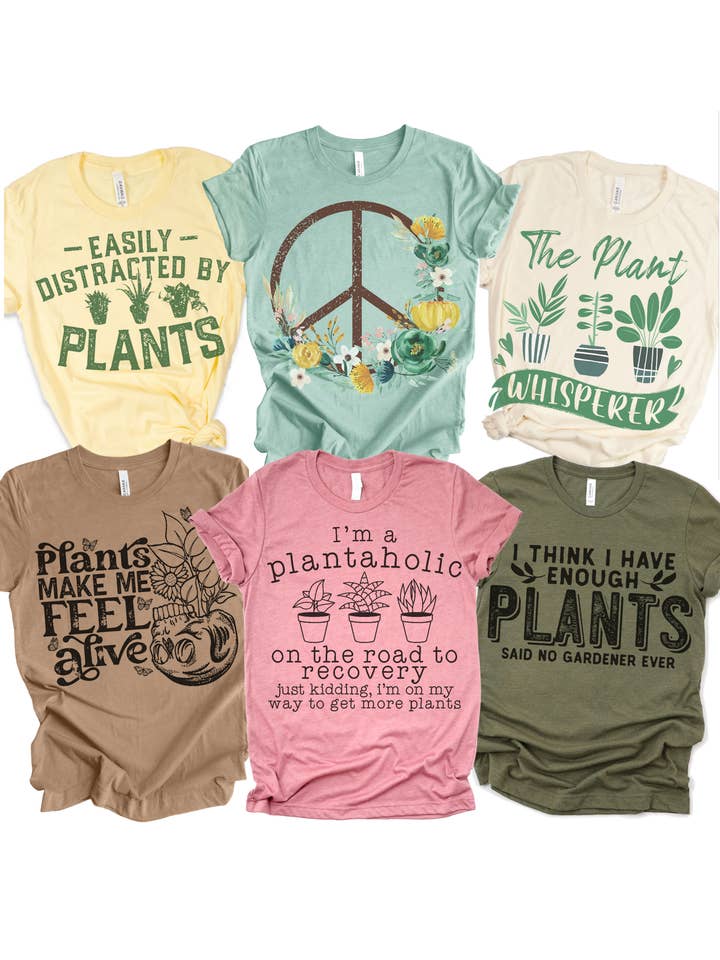 Par.tees by Party On! – wholesale T-shirt (graphic) – unisex – Plant Whisperer Gardening Lover Florist Stand Graphic Tee