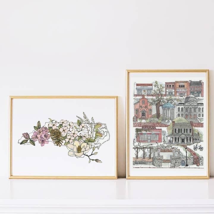 Papermill Creative - Wholesale Art Print - Chapel Hill, North Carolina watercolor art print3
