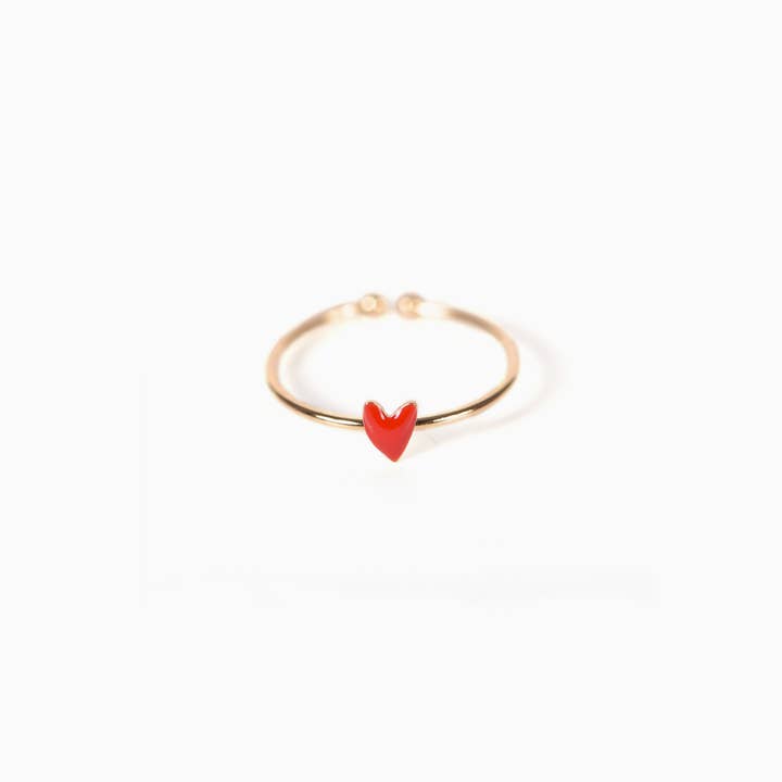 Bague coeur GRANT (rouge coquelicot) pour la vente par Titlee