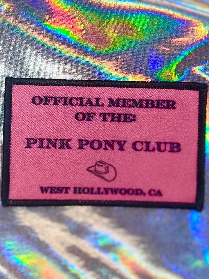 Pink Pony Club Iron On Patch for wholesale by MP Bag Makers